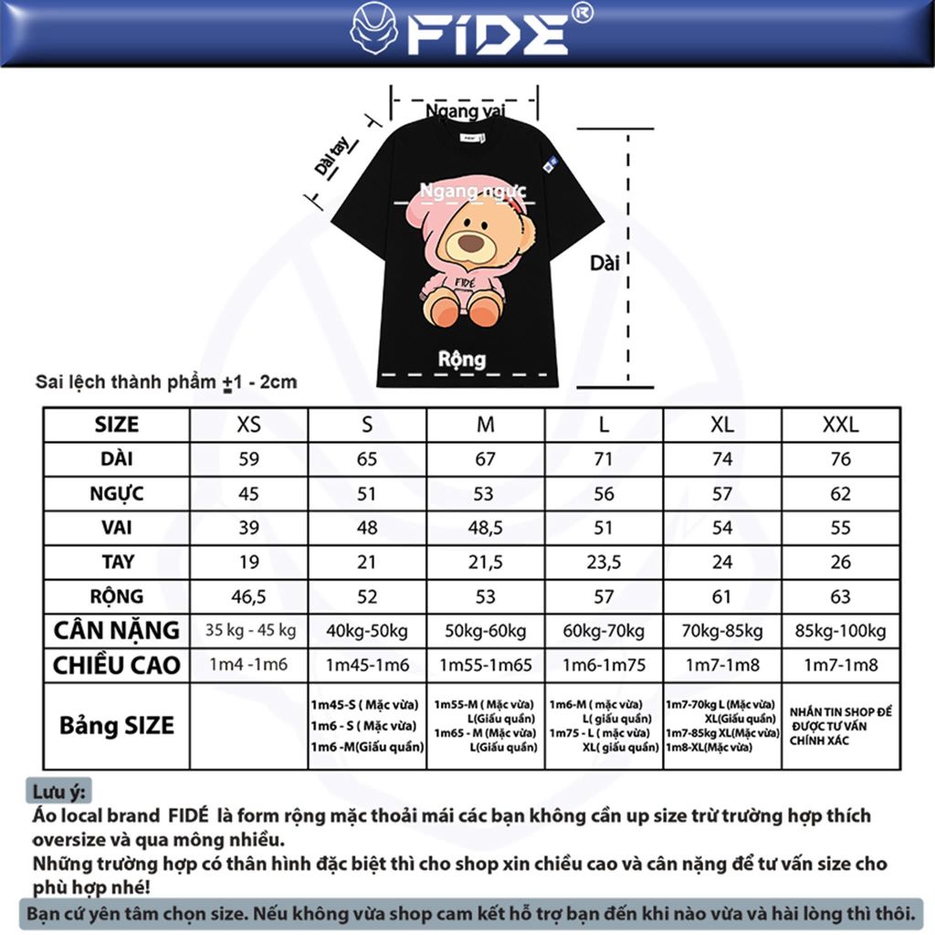 Áo thun FIDE TEDDY phông unisex form rộng local brand nam nữ cổ tròn oversize - AT304