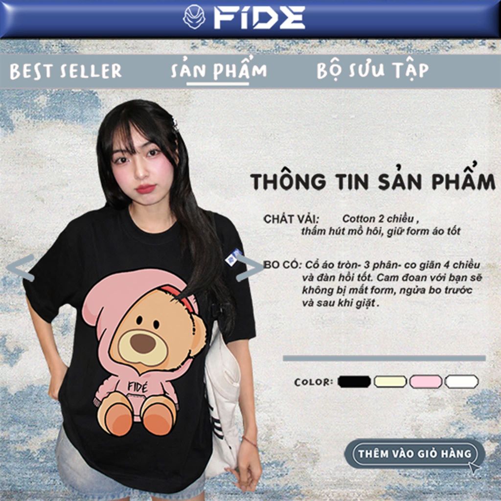 Áo thun FIDE TEDDY phông unisex form rộng local brand nam nữ cổ tròn oversize - AT304
