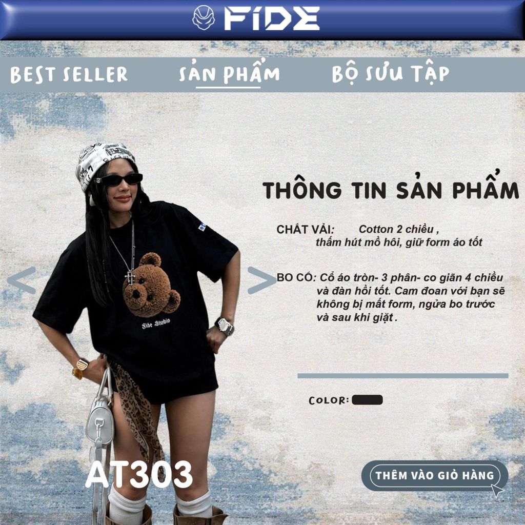 Áo thun FIDE TEDDY phông unisex form rộng local brand nam nữ cổ tròn oversize - AT303