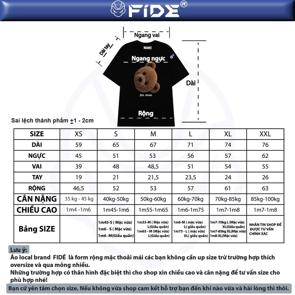 Áo thun FIDE TEDDY phông unisex form rộng local brand nam nữ cổ tròn oversize - AT303