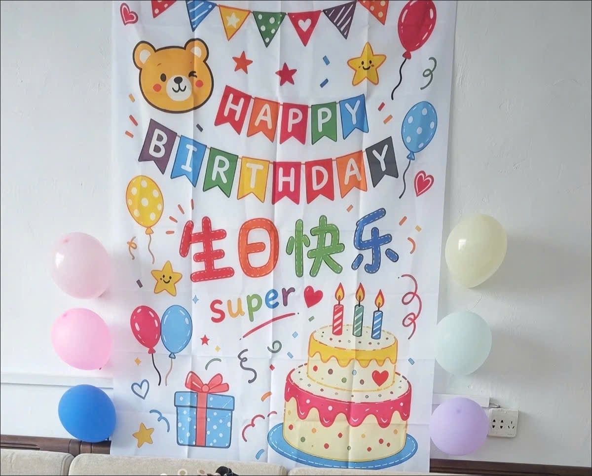  Tấm Vải Trang Trí Happy Birthday 