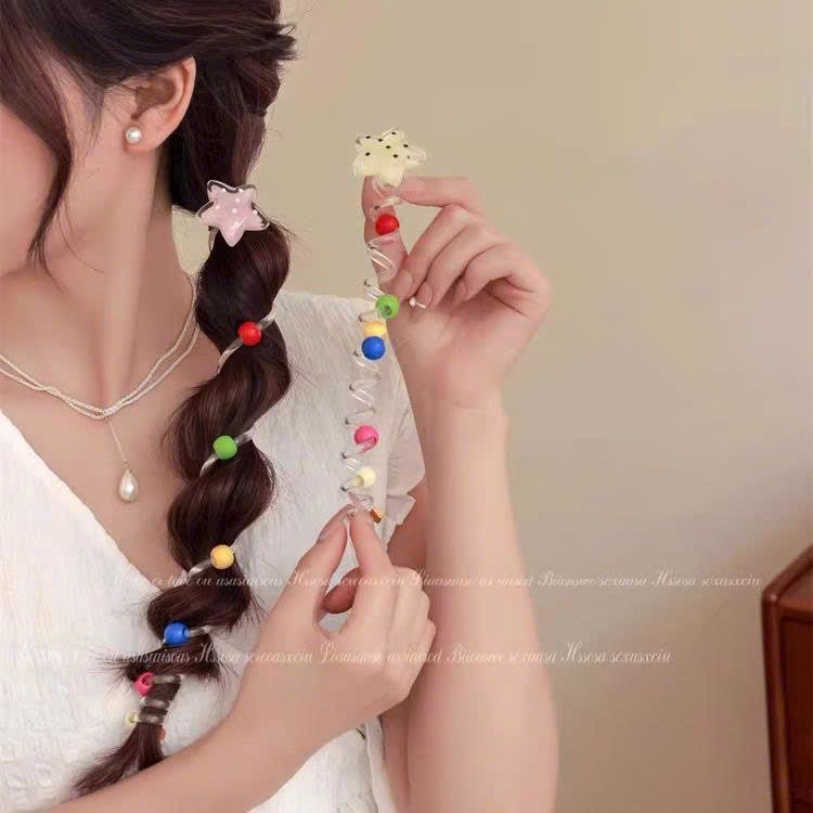  Bộ Dây Buộc Tóc Xoắn Ốc Ngôi Sao 