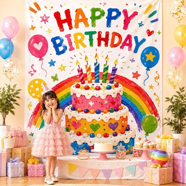  Tấm Vải Trang Trí Happy Birthday 