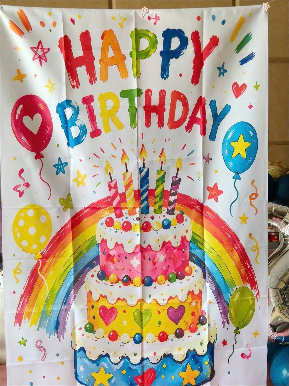  Tấm Vải Trang Trí Happy Birthday 