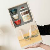  Set Bộ 3 Ly Pha Trà Hoa Văn Độc Đáo 