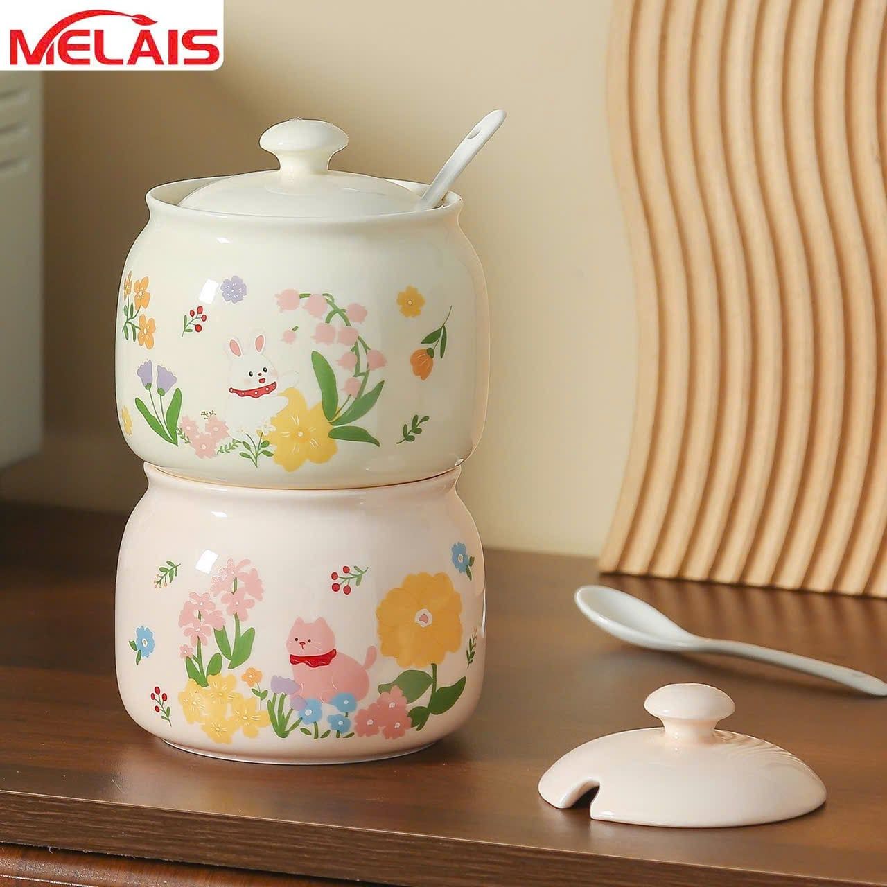  Hủ Sứ Hoa Văn Đựng Gia Vị 