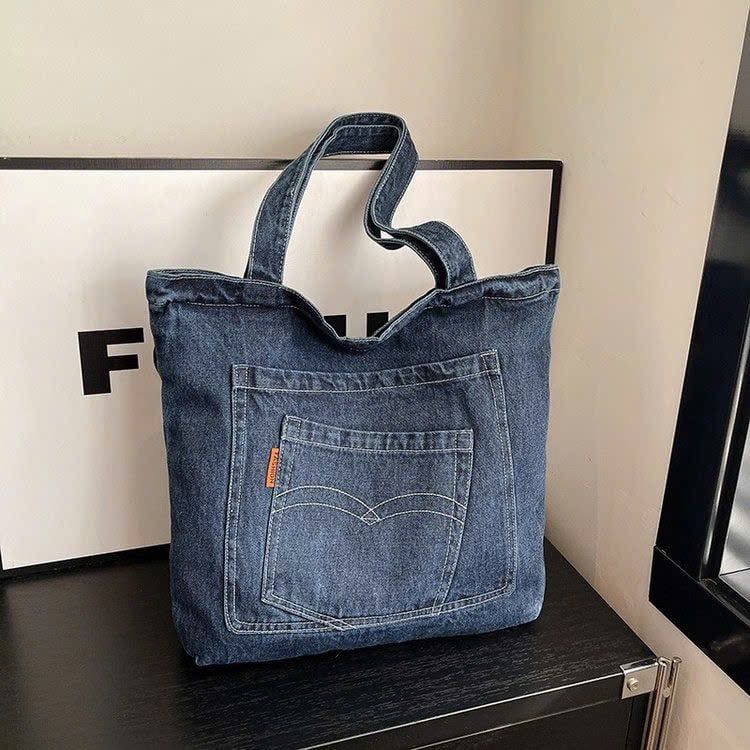  Chiếc Túi Tote Denim Vải Jeans  Form Đứng 