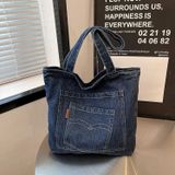  Chiếc Túi Tote Denim Vải Jeans  Form Đứng 