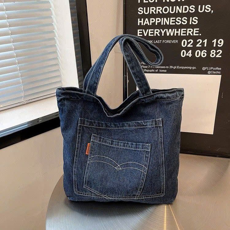  Chiếc Túi Tote Denim Vải Jeans  Form Đứng 