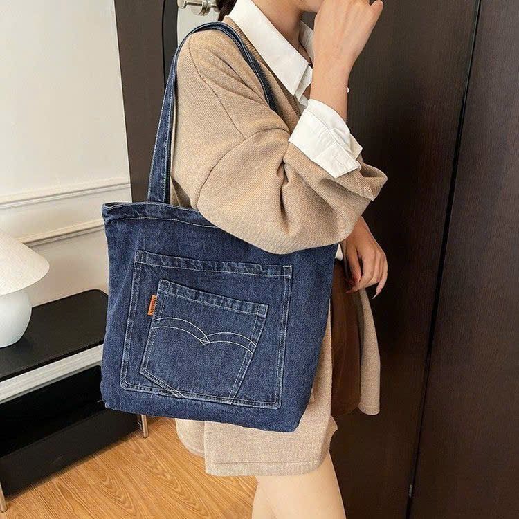  Chiếc Túi Tote Denim Vải Jeans  Form Đứng 