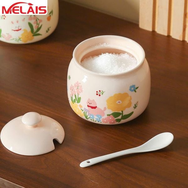  Hủ Sứ Hoa Văn Đựng Gia Vị 