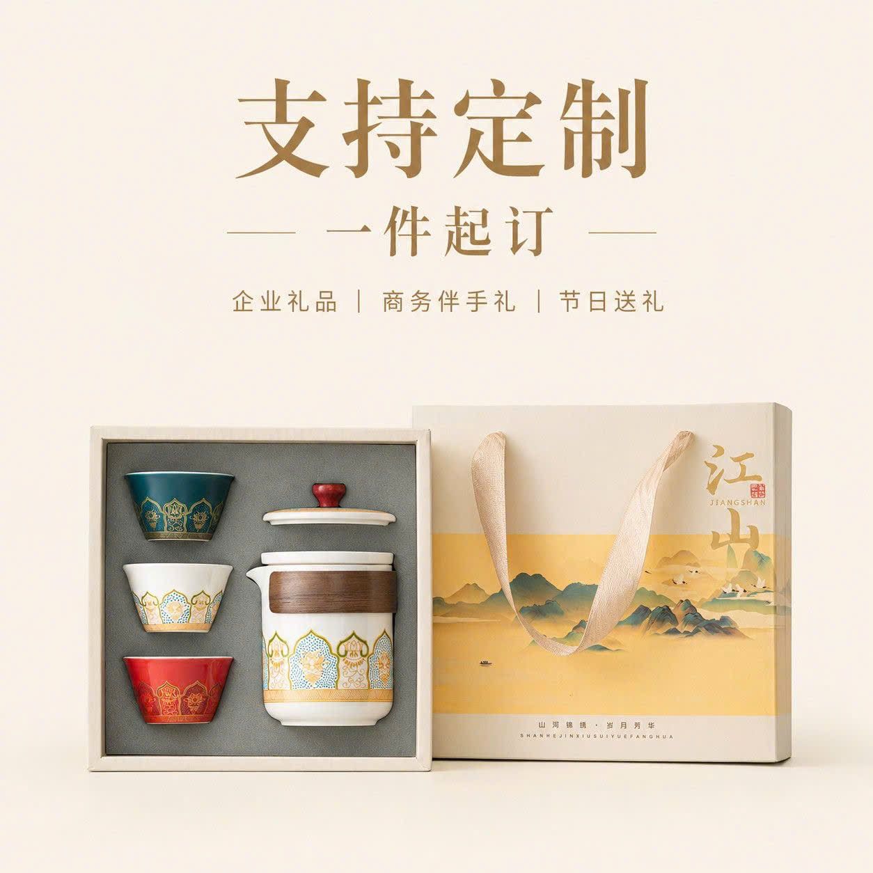  Set Bộ 3 Ly Pha Trà Hoa Văn Độc Đáo 
