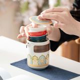  Set Bộ 3 Ly Pha Trà Hoa Văn Độc Đáo 