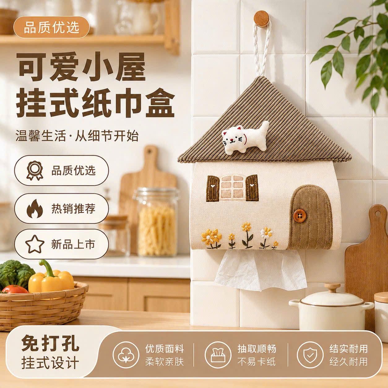  Túi Vải Đựng Khăn Treo Tường 
