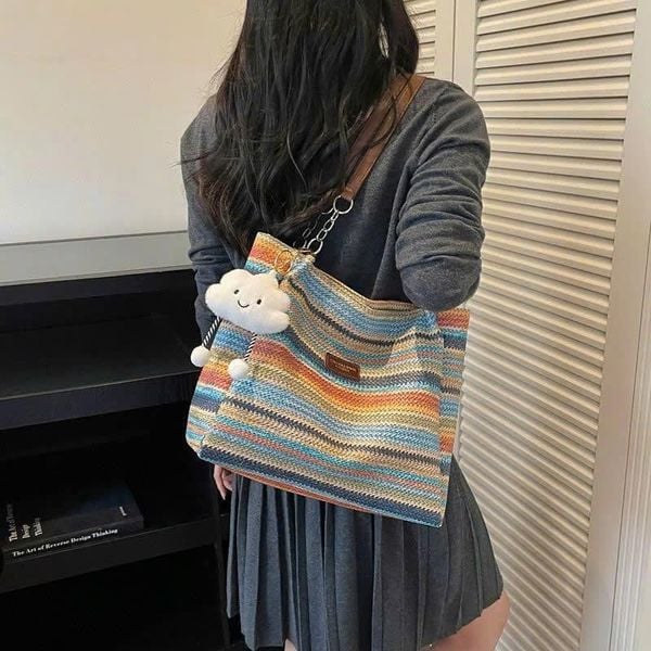  Mẫu Túi Tole Dệt Sọc Cầu Vòng 