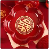  Khay Bánh Kẹo Màu Đỏ Hình Hoa 