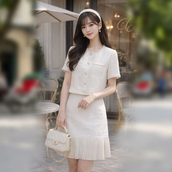  Set Áo + Chân Váy Nữ Kiểu Tiểu Thư 