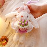  Móc Khóa Thỏ ôm Hoa 