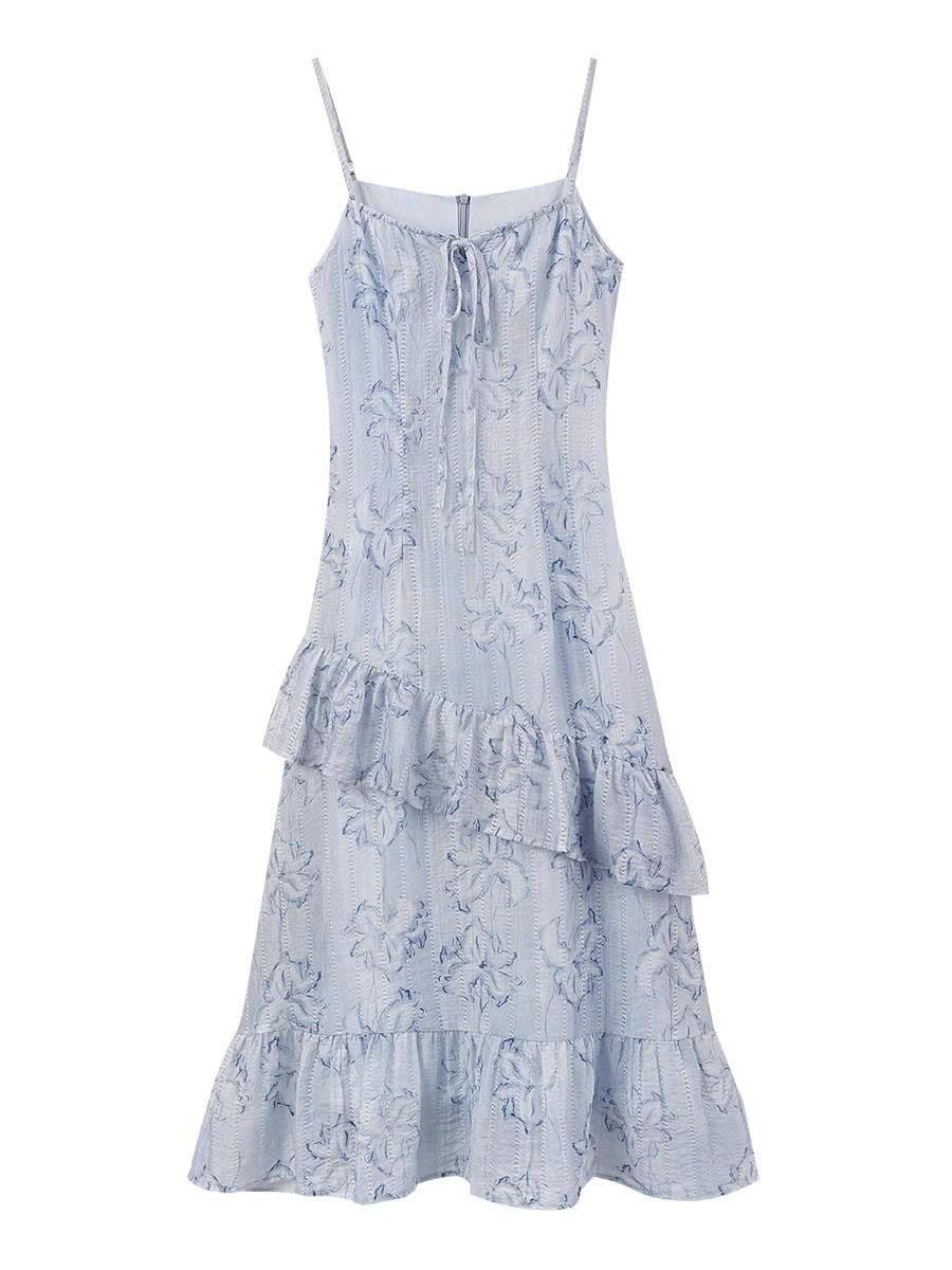  Đầm Hoa Hai Dây Cách Điệu Thời Trang Nữ 