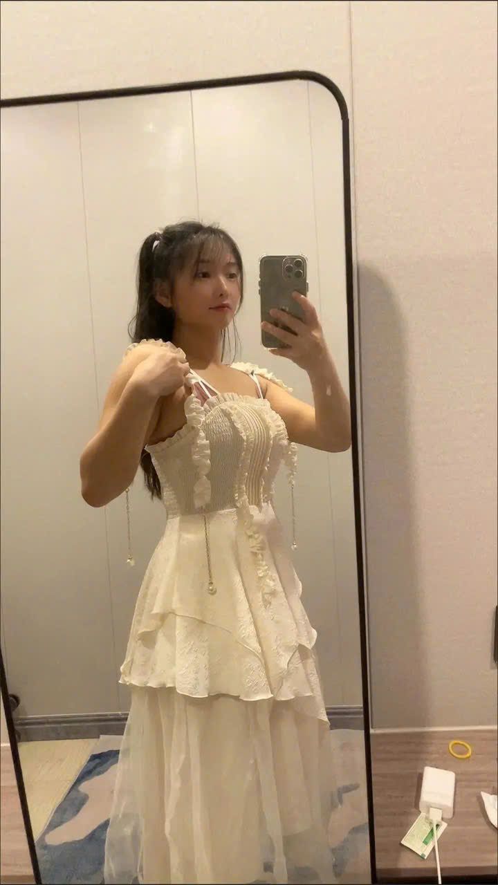  Đầm Corset Voan Hoa Xòe Dài 