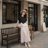  Set Áo + Chân Váy Dài Xếp Ly 