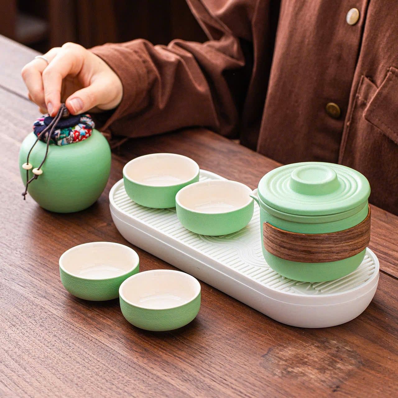  Bộ Ấm Trà 2 Ly  Du Lịch Có Lọc 