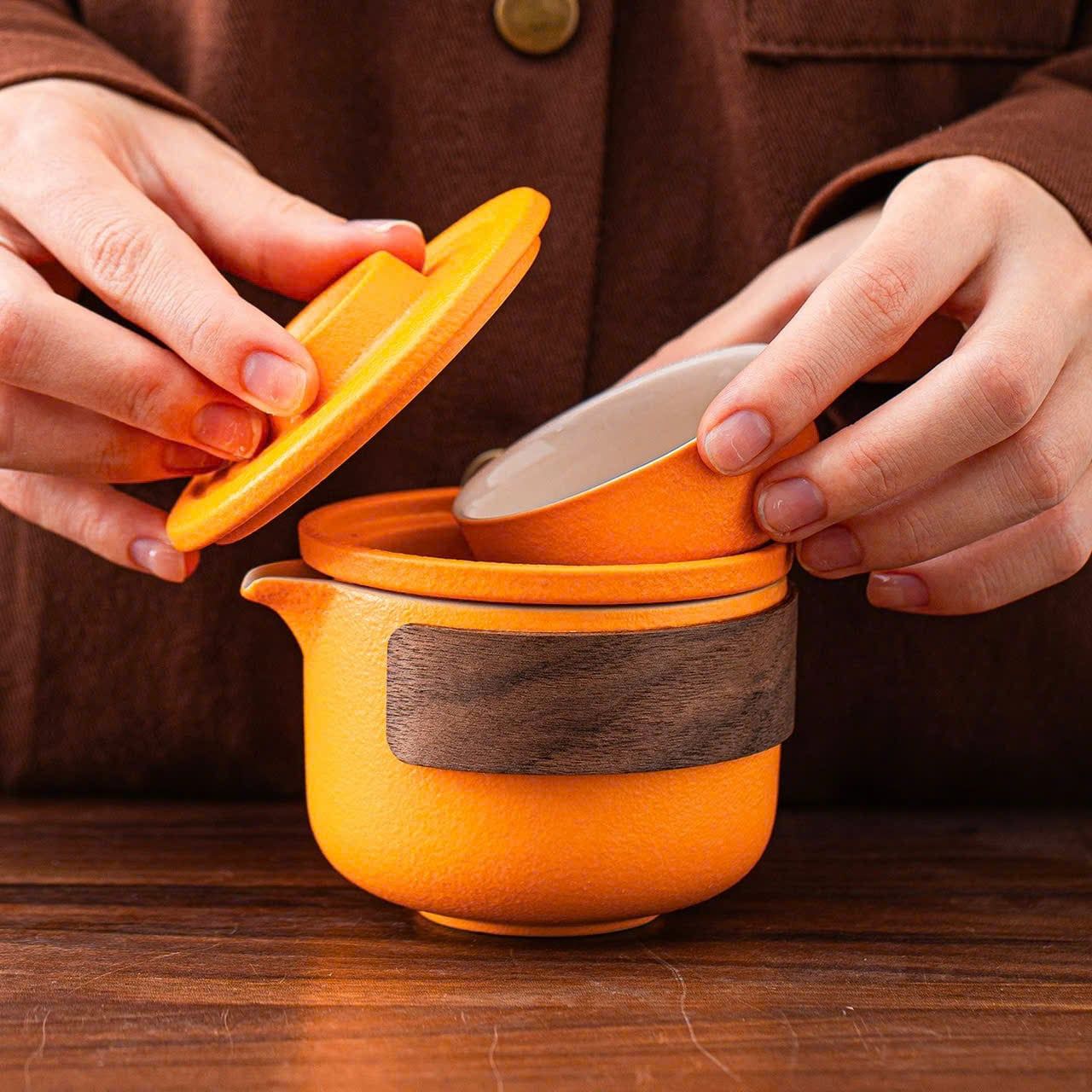  Bộ Ấm Trà 2 Ly  Du Lịch Có Lọc 