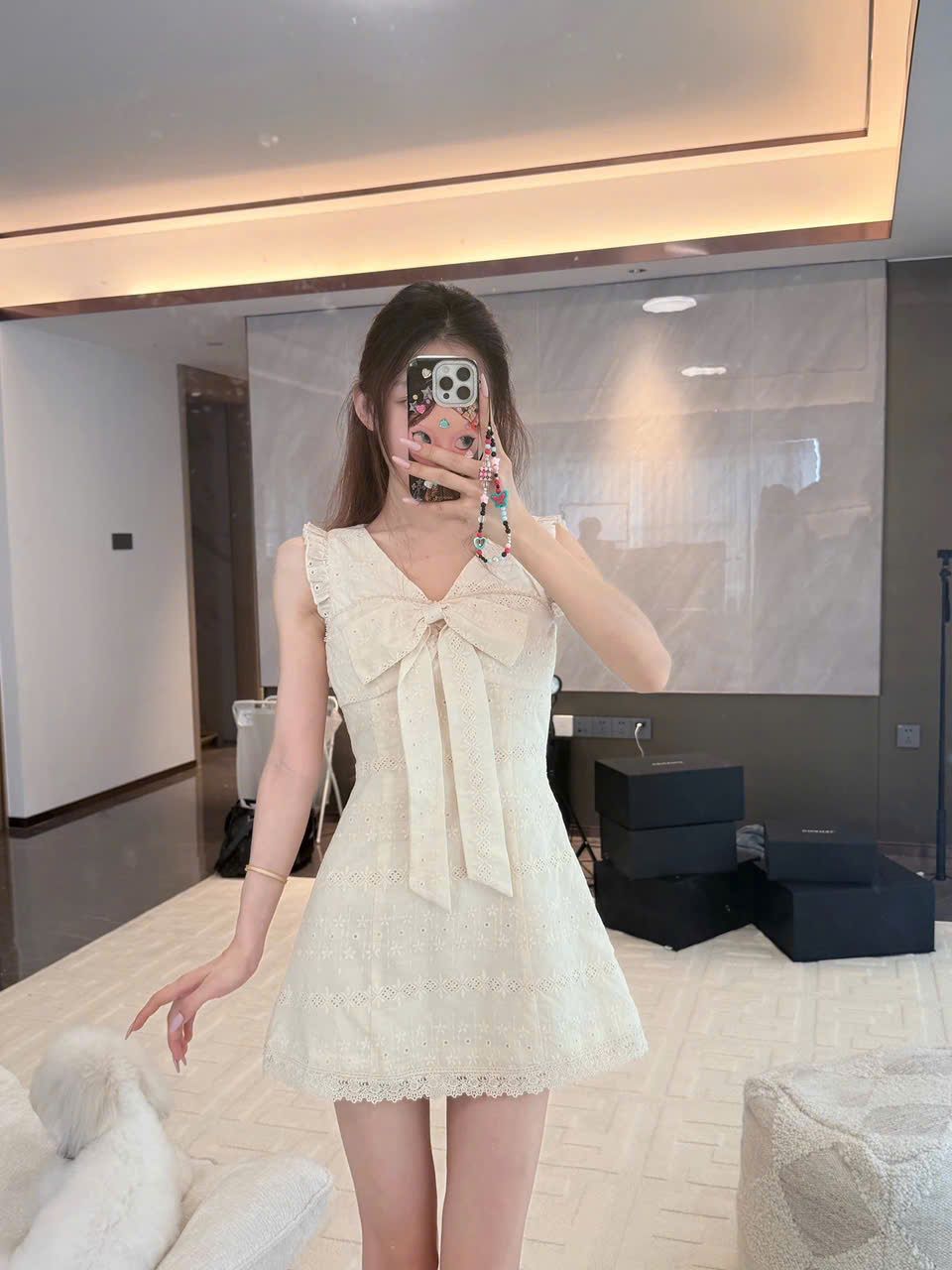  Đầm Ren Nơ Thời Trang 