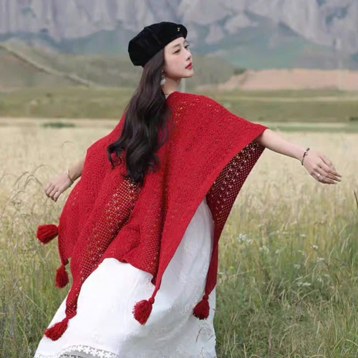  Áo Khoác Len Đỏ 