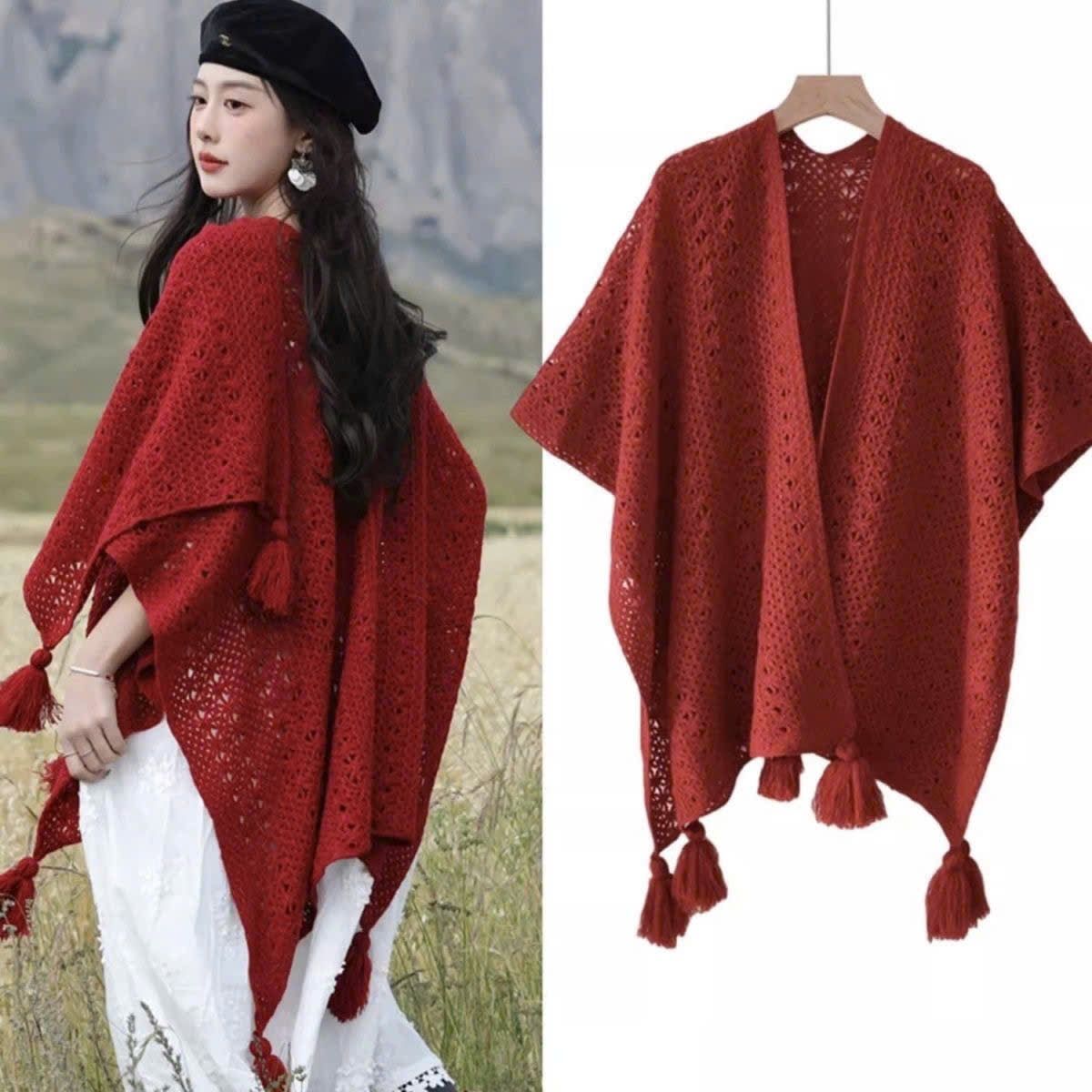  Áo Khoác Len Đỏ 