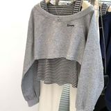  Áo hoodie Dài Tay Dài Lệch Vai 