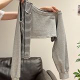  Áo hoodie Dài Tay Dài Lệch Vai 