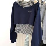  Áo hoodie Dài Tay Dài Lệch Vai 