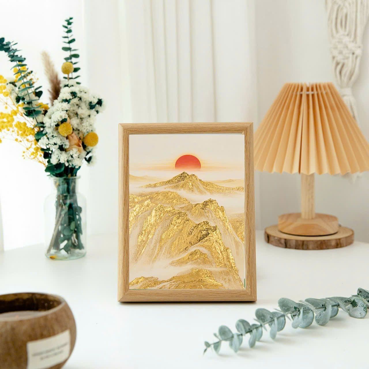  Khung Tranh Núi Dát Vàng Phong Thủy 
