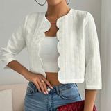  Áo Khoác Nữ Thắt Eo Viền Sóng 