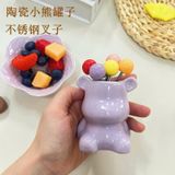  Gấu Sứ Đựng Đĩa Ăn Hoa Quả 