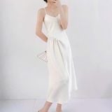  Váy Lụa 2 Dây Cổ Tim 