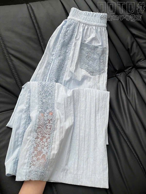  Quần Nữ Ống Suông Viền Ren 