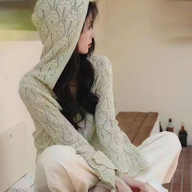  Áo Khoác Len Nữ Có Mũ 