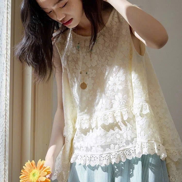  Set Áo Ren Xô Thêu Hoa 