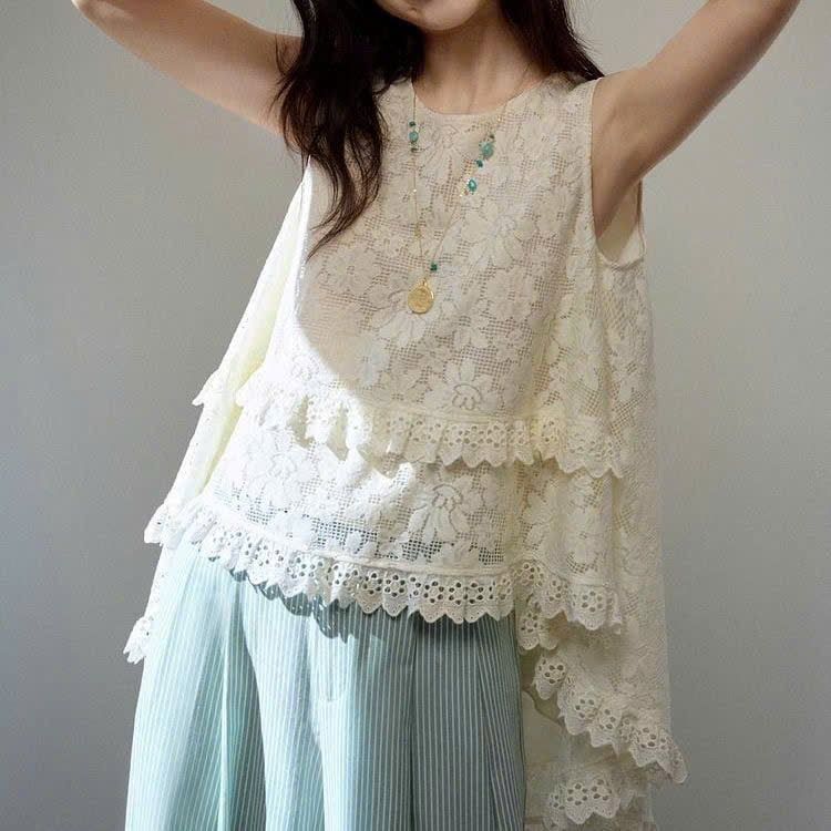  Set Áo Ren Xô Thêu Hoa 