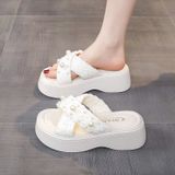  Dép Quai Ngang Đế Dày Đính Ngọc Trai 