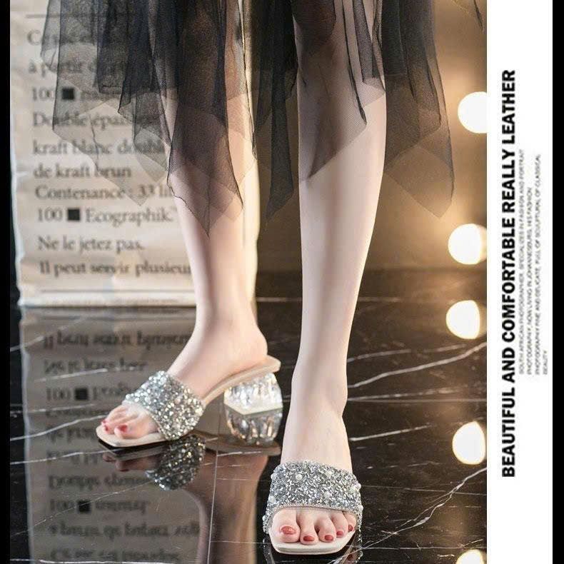  Guốc Bản Ngang Đính Đá Sang Chảnh 