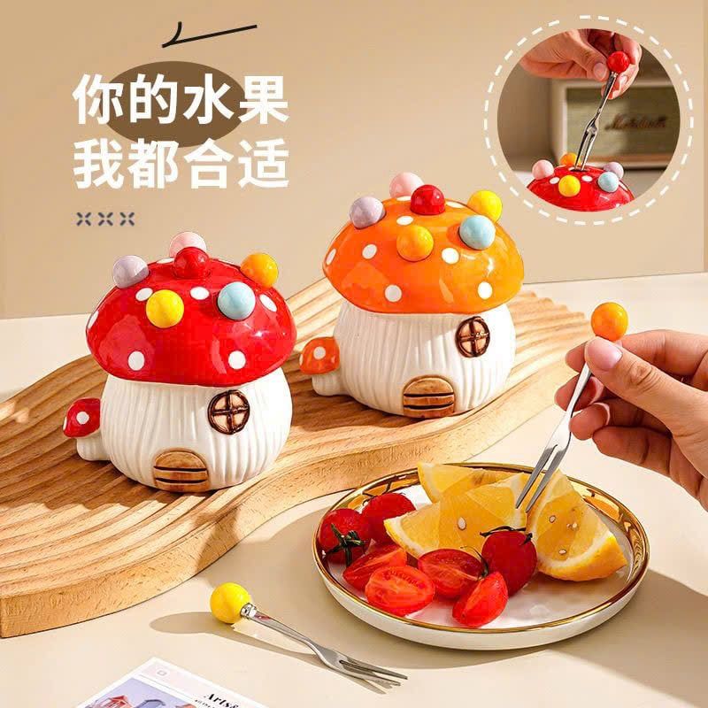  Bộ Nĩa Trái Cây Nấm Dễ Thương 