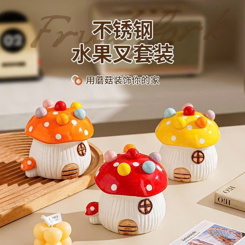  Bộ Nĩa Trái Cây Nấm Dễ Thương 