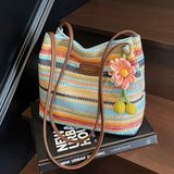  Túi Đeo Vai Dệt Sọc Cầu Vồng 