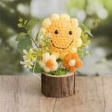  Chậu Hoa Hướng Dương Mặt Cười Bằng len 