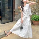  Set Váy Liền Dáng Dài + Áo Hoa 