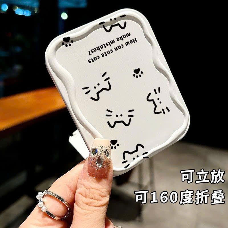  Gương Gấp Mini + Lược Hình Mèo 