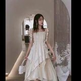  Đầm Corset Voan Hoa Xòe Dài 